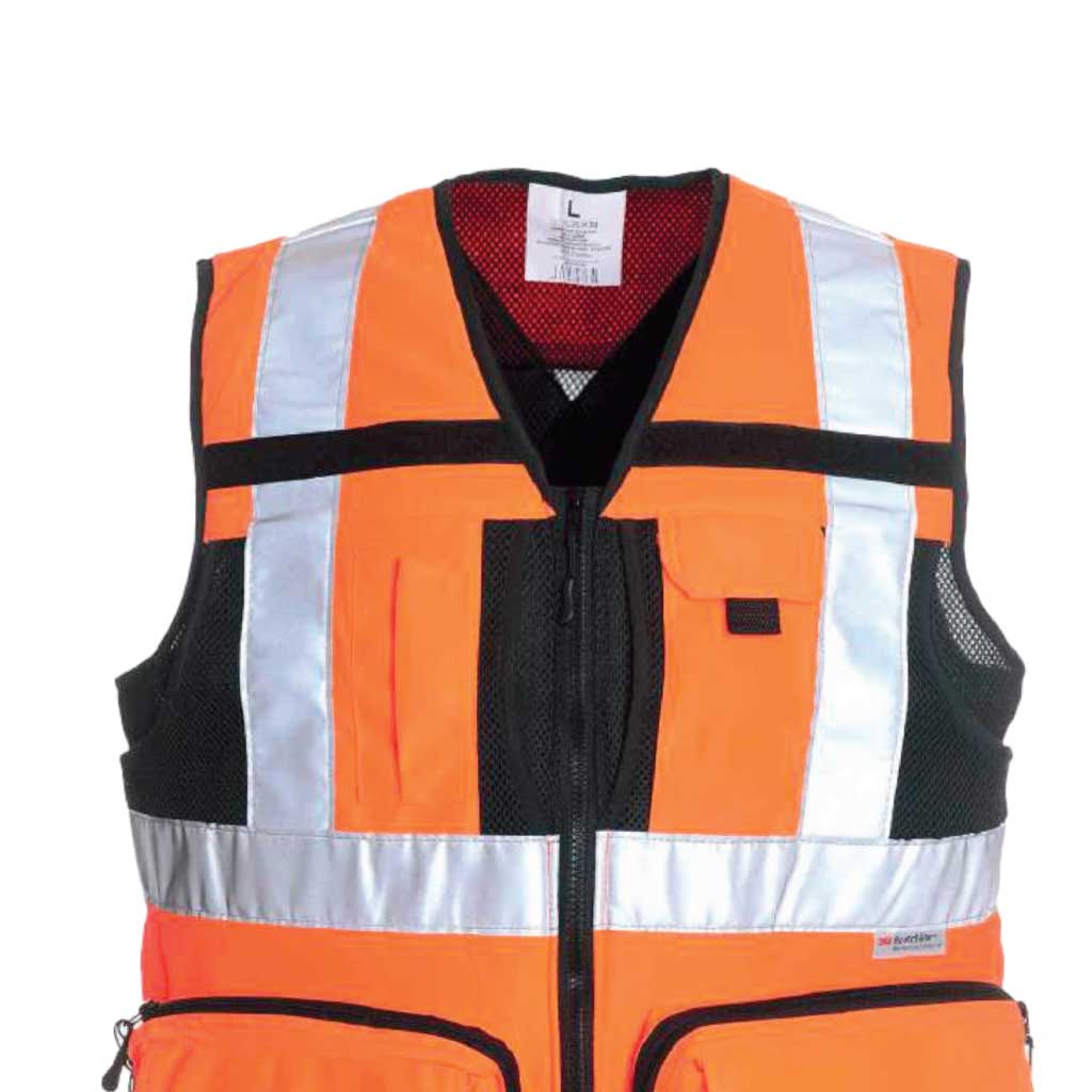 Worker wearing a premium geologist vest